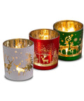saint joy set di 3 portacandele decorativi in edizione limitata natalizia in vetro ean 8050043127624