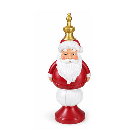 Statuetta Natalizia 35 cm in Resina, Decorazione Natale Babbo Natale, Soldatino Schiaccianoci e Orsetto, Rosso o Bianco, Interno Esterno