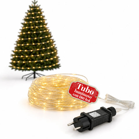 Tubo Luminoso LED 10 m con 180 LED Bianco Caldo e 8 Giochi di Luce