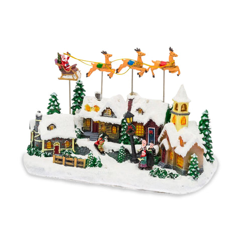 saint joy villaggio di natale animato frostvale con luci led musica e slitta in movimento ean 8050043127440