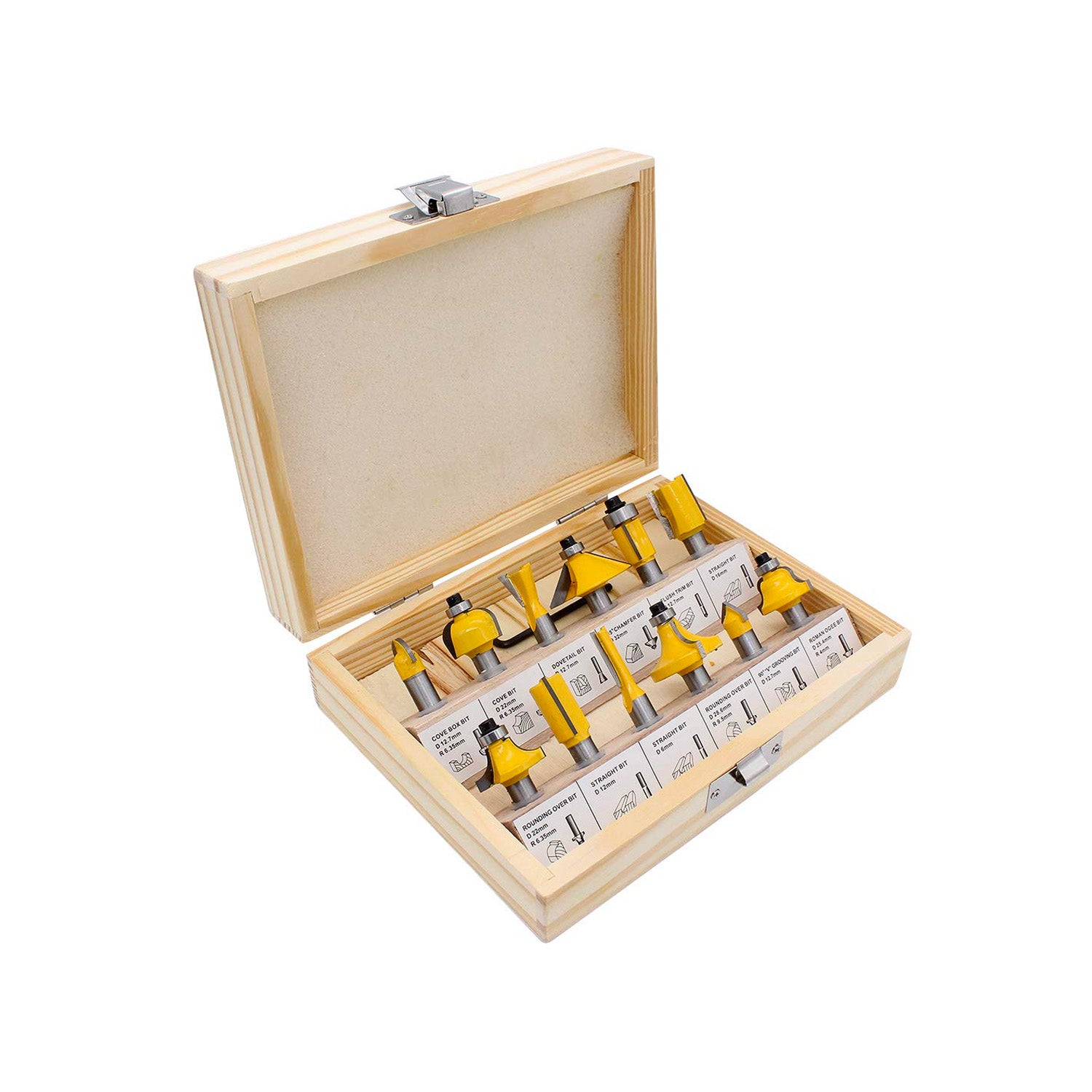 Set 15 Frese Miste Per Legno Con Gambo 8mm