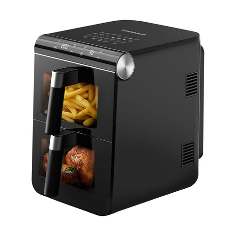 wintem friggitrice ad aria 11 litri doppio cestello 2800w con 13 programmi e touch control e accessori ean 8056819078596