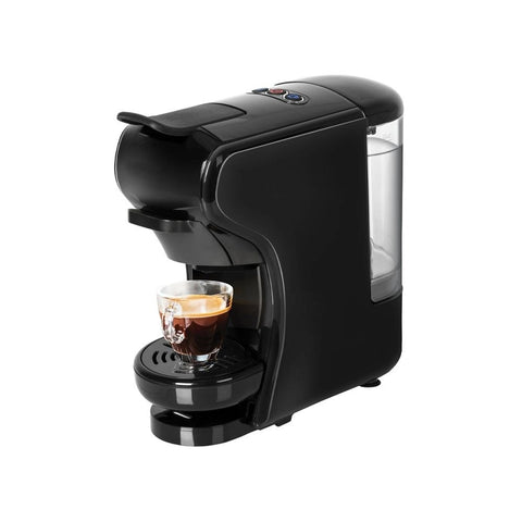Macchina Caffè Espresso 4 in 1 – Capsule Nespresso, Dolce Gusto, Modo Mio e Macinato 19 Bar, 1450W, Serbatoio 0,6L, Spegnimento Automatico