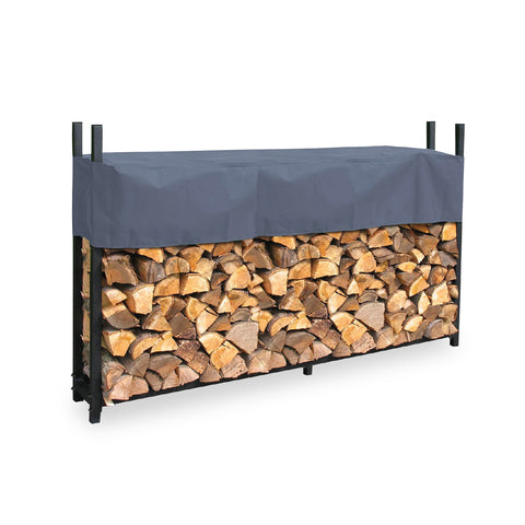 Legnaia da Esterno in Acciaio con Telo di Copertura, 200x25x115 cm