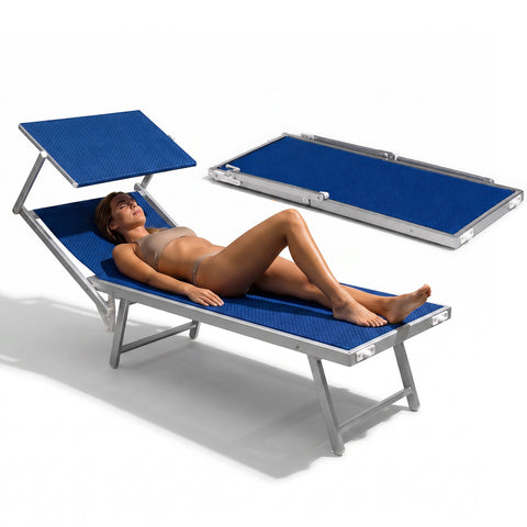 zendea lettino prendisole pieghevole in alluminio e textilene con tettuccio parasole 360 schienale reclinabile e portata 150kg ean 8056819032680
