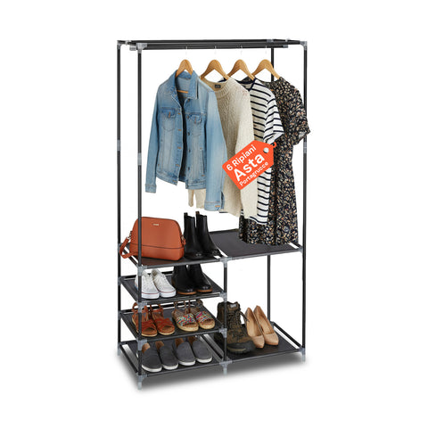 avilia home appendiabiti con 6 ripiani e asta porta grucce struttura solida ean 8056819052916