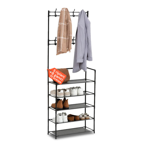 avilia home appendiabiti multiuso con 5 ripiani in tnt e 2 aste portabiti capienza 10 paia ean 8056819052909