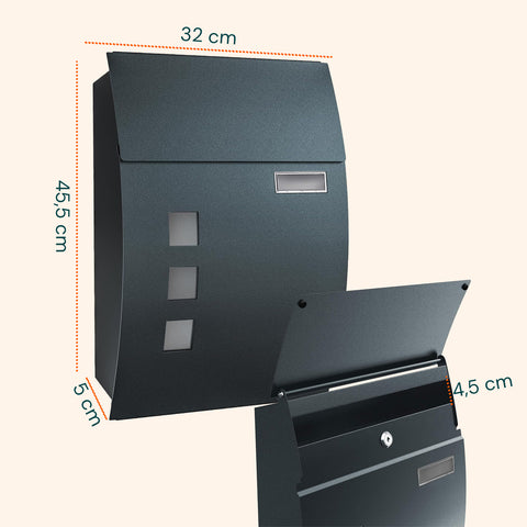 avilia home cassetta postale a muro moderna in acciaio inox con finestra nome e 2 chiavi ean 8052879011153