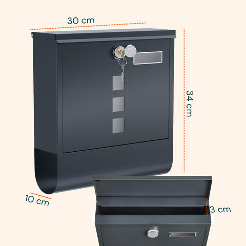 avilia home cassetta postale in acciaio inox con serratura e scomparto giornali ean 8052879011146