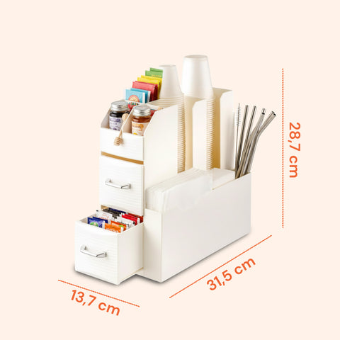 avilia home organizer porta capsule porta cialde 9 scomparti e 2 cassetti multiuso bianco ean 8052879011016