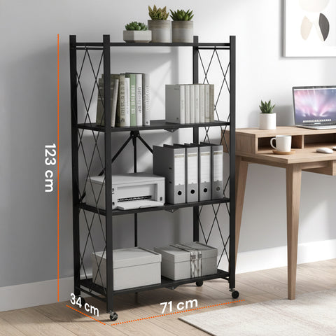 avilia home scaffale mobile pieghevole 4 livelli con ruote girevoli bloccabili ean 8052879010484