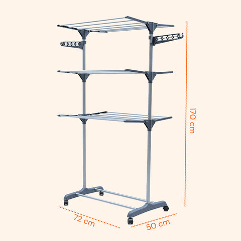 avilia home stendibiancheria verticale 3 livelli con ruote e bracci estensibili pieghevoli ean 8052879010309