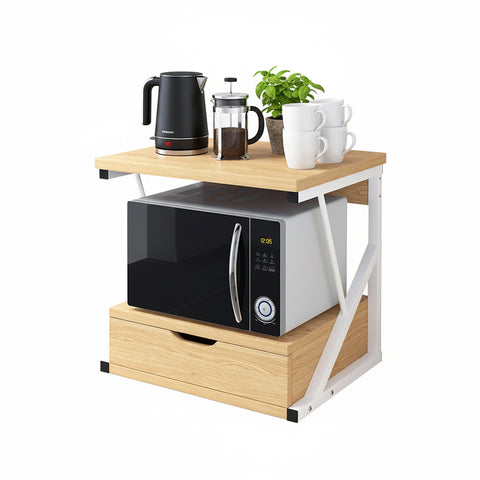 avilia home supporto microonde da cucina in legno con cassetto e ripiano superiore ean 8052879010781