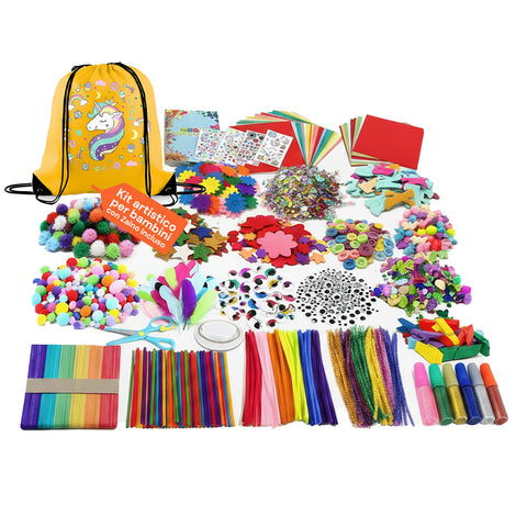 avilia kit creativo bambini 4 12 anni con zaino unicorno e 100 pezzi ean 8056819053623