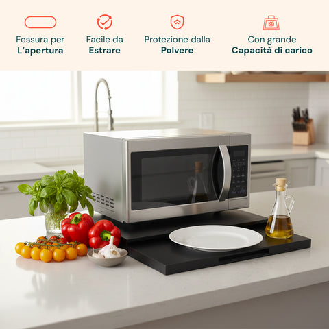 avilia organizer da cucina con ripiano estraibile salvaspazio per forno a microonde ean 8052879010163