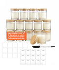 avilia set 15 barattoli in vetro per candele da 170 ml con coperchio in bambu ean 8056819053593