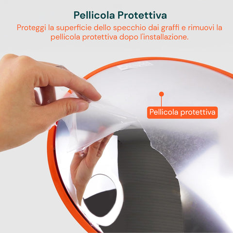 daimann specchio parabolico di sicurezza 60 cm con staffe di fissaggio ean 8056590070406