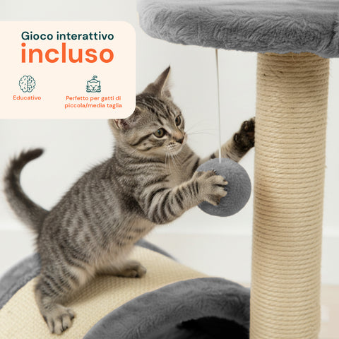 puppy lovers tiragraffi per gatti 50 cm con arco in sisal e gioco pendente ean 8054806950641