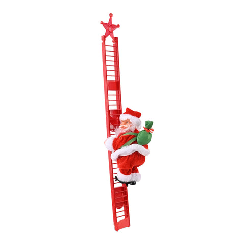 saint joy babbo natale sulla scala animato con musica decorazione h72 cm ean 8050043127938