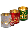 saint joy set di 3 portacandele decorativi in edizione limitata natalizia in vetro ean 8050043127624