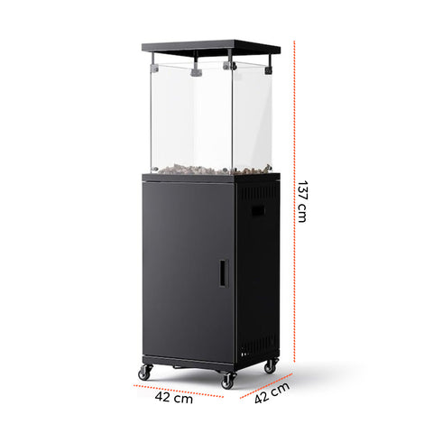 wintem caminetto a gas da esterno con roccia lavica e ruote 12kw ean 8052286432114