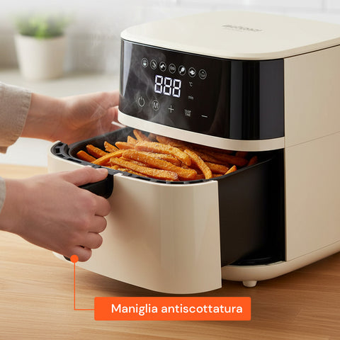 wintem friggitrice ad aria 45l con display led touch e 7 programmi di cottura 1800w ean 8052286432213