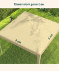 zendea gazebo 3x3mt per esterni con copertura impermeabile e telaio in acciaio ean 8015361713188