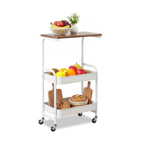 avilia carrello portaoggetti in metallo con mensola in legno e ruote ean 8056819053388