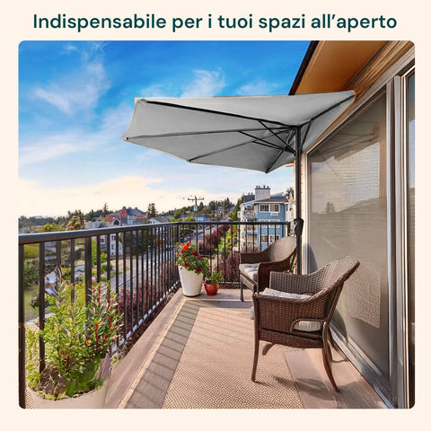 garden friend ombrellone da giardino in alluminio con telo in poliestere 27x23m tortora ean 8023755068585