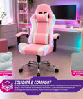 nexor sedia gaming ergonomica con luci rgb e cuscino lombare massaggiante poltrona ufficio reclinabile con telecomando ean 8056819078855