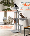 puppy lovers tiragraffi per gatti 120 cm con cuccia e amaca multilivello varie colorazioni ean 8054806950542