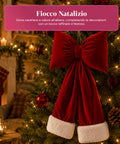 saint joy fiocco albero di natale in velluto rosso con doppia coda 2 misure ean 8050043128515