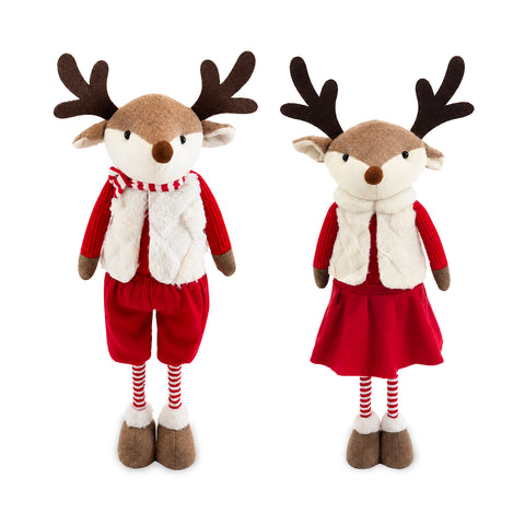 saint joy renna natalizia estendibile 45 80 cm con gambe telescopiche struttura in ferro 2 outfit scandinavo o country ean 8056819079593