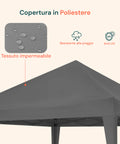 zendea gazebo 3x3mt per esterni con copertura impermeabile e telaio in acciaio ean 8015361713188