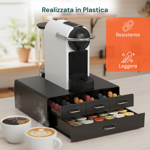 avilia home organizer per cialde e capsule caffe 4 cassetti design salvaspazio ean 8052879010583
