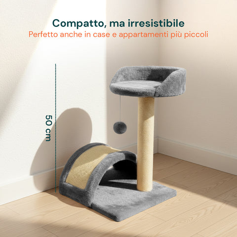 puppy lovers tiragraffi per gatti 50 cm con arco in sisal e gioco pendente ean 8054806950641