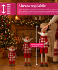 saint joy renna natalizia estendibile 45 80 cm con gambe telescopiche struttura in ferro 2 outfit scandinavo o country ean 8056819079593