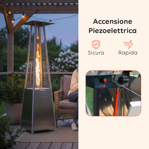 wintem stufa a gas da esterno a piramide con termostato regolabile 12kw ean 8052286432091