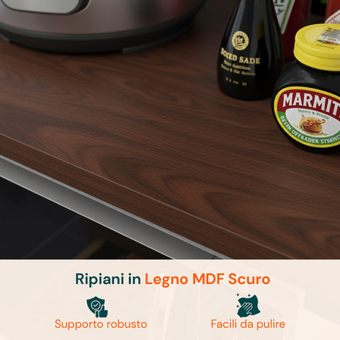 avilia home supporto microonde da cucina in legno con cassetto e ripiano superiore ean 8052879010781