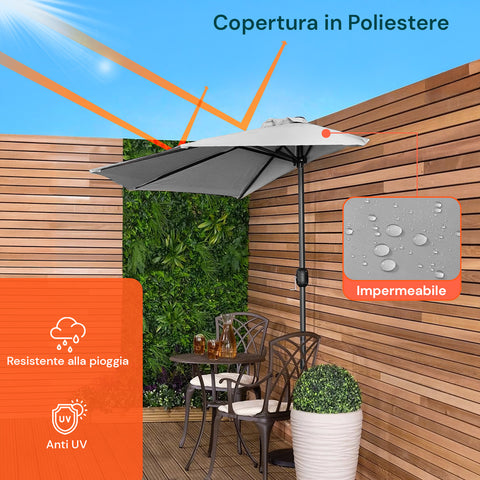 garden friend ombrellone da giardino in alluminio con telo in poliestere 27x23m tortora ean 8023755068585