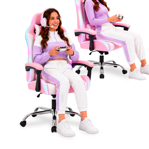nexor sedia gaming ergonomica con luci rgb e cuscino lombare massaggiante poltrona ufficio reclinabile con telecomando ean 8056819078855