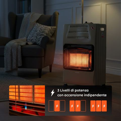 wintem buddy stufa a gas pieghevole potenza 42kw con 3 livelli di riscaldamento ean 8052286432039