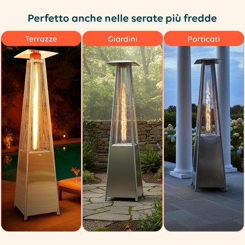 wintem stufa a gas da esterno a piramide con termostato regolabile 12kw ean 8052286432091