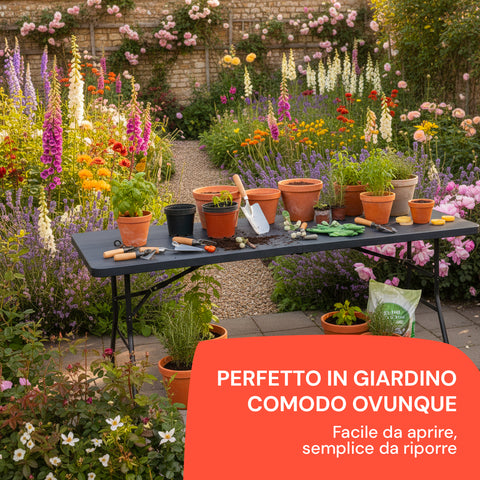 zendea tavolo pieghevole richiudibile a valigetta portatile effetto rattan in resina pp ean 8050030810614