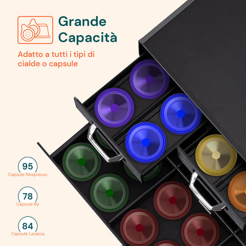 avilia home organizer per cialde e capsule caffe 4 cassetti design salvaspazio ean 8052879010583