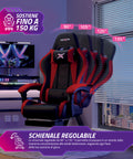 nexor sedia gaming reclinabile con poggiapiedi estraibile cuscino lombare e poggiatesta ean 8052879011771