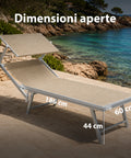 zendea lettino prendisole pieghevole in alluminio e textilene con tettuccio parasole 360 schienale reclinabile e portata 150kg ean 8056819032680