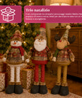 saint joy pupazzi natalizi set 3 con gambe regolabili tema scozzese o inglese ean 8050043128409
