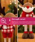 saint joy renna natalizia estendibile 45 80 cm con gambe telescopiche struttura in ferro 2 outfit scandinavo o country ean 8056819079593
