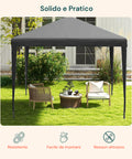 zendea gazebo 3x3mt per esterni con copertura impermeabile e telaio in acciaio ean 8015361713188